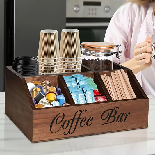 Boîte à Café Bois — Double Compartiment