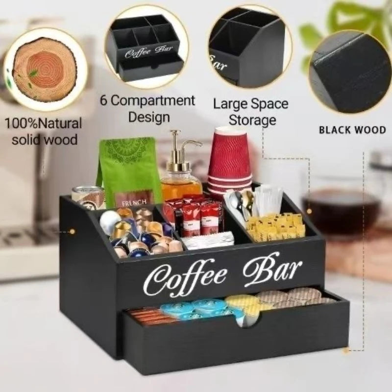 Boîte à Café Bois — Double Compartiment