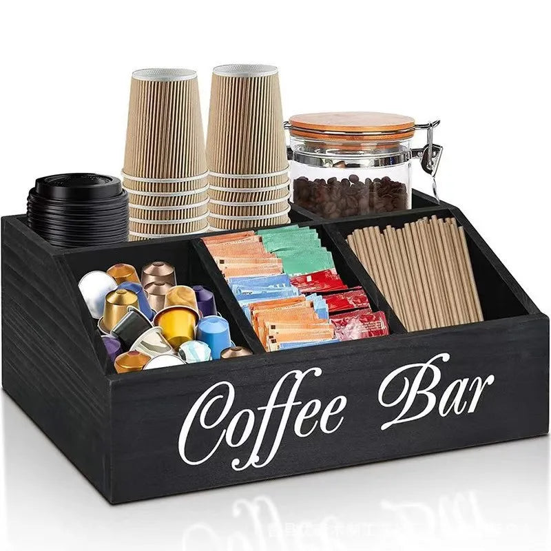 Boîte à Café Bois — Double Compartiment