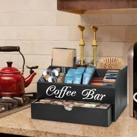 Boîte à Café Bois — Double Compartiment