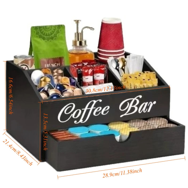 Boîte à Café Bois — Double Compartiment