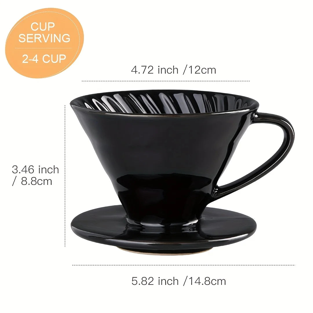 Set Dripper Céramique Conique + Filtre Inox