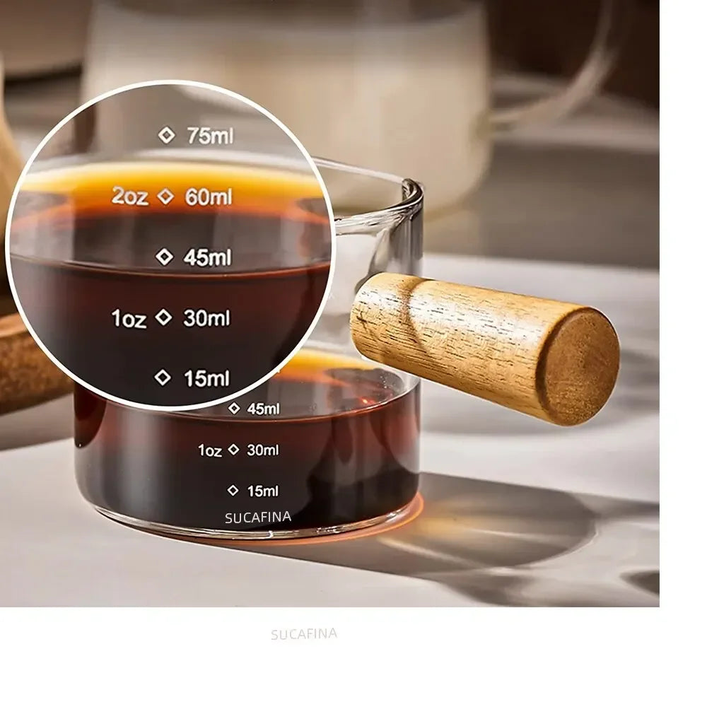 Mesure à Café en Verre & Bois