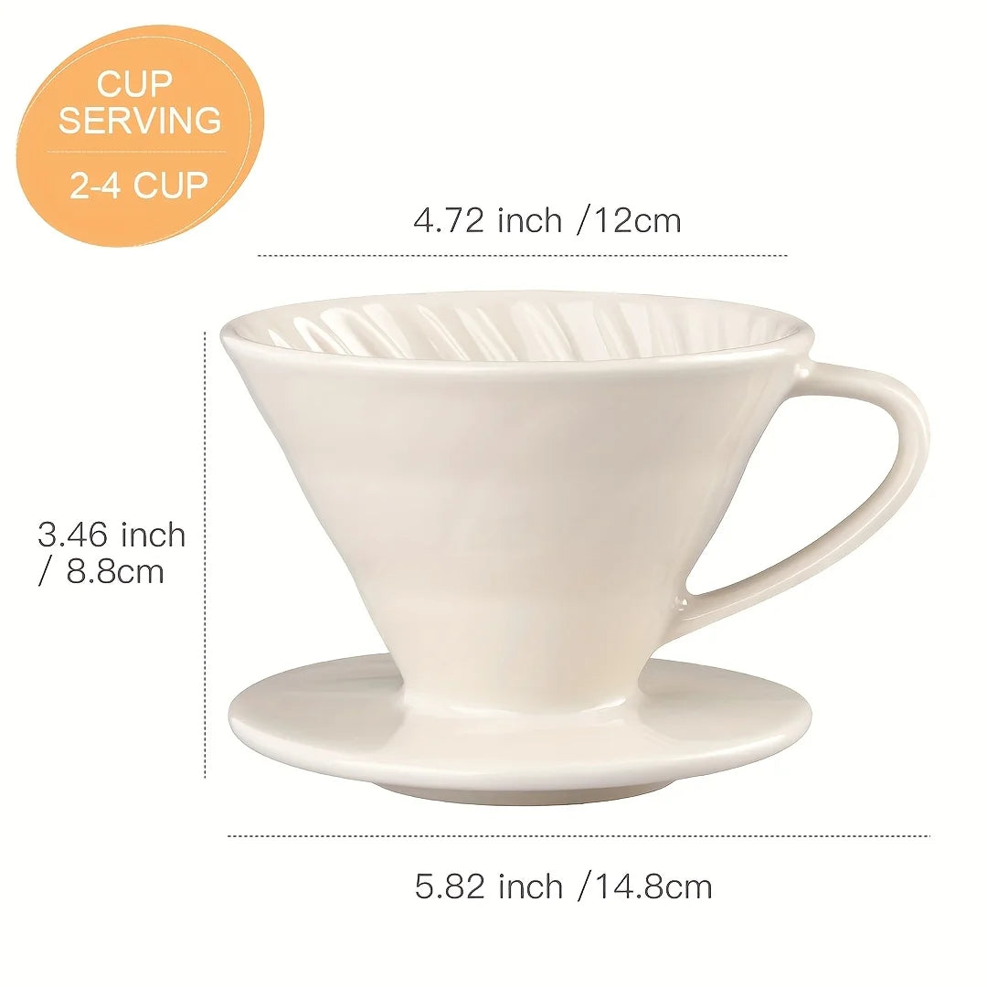 Set Dripper Céramique Conique + Filtre Inox