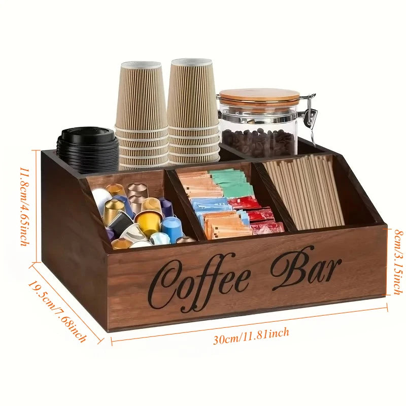 Boîte à Café Bois — Double Compartiment