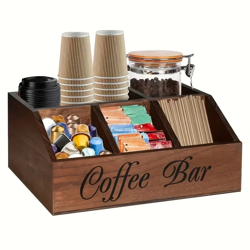 Boîte à Café Bois — Double Compartiment