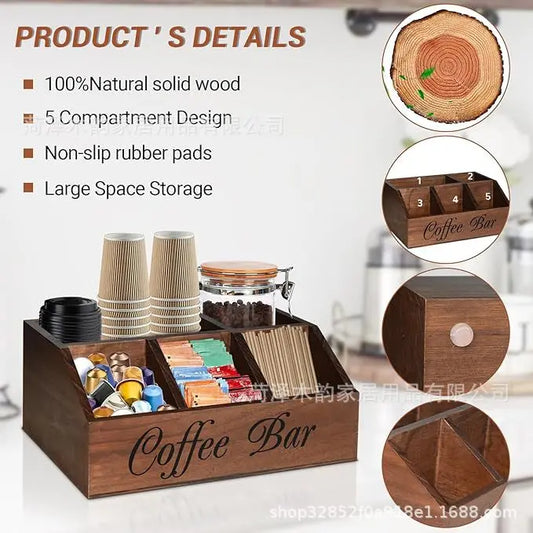 Boîte à Café Bois — Double Compartiment