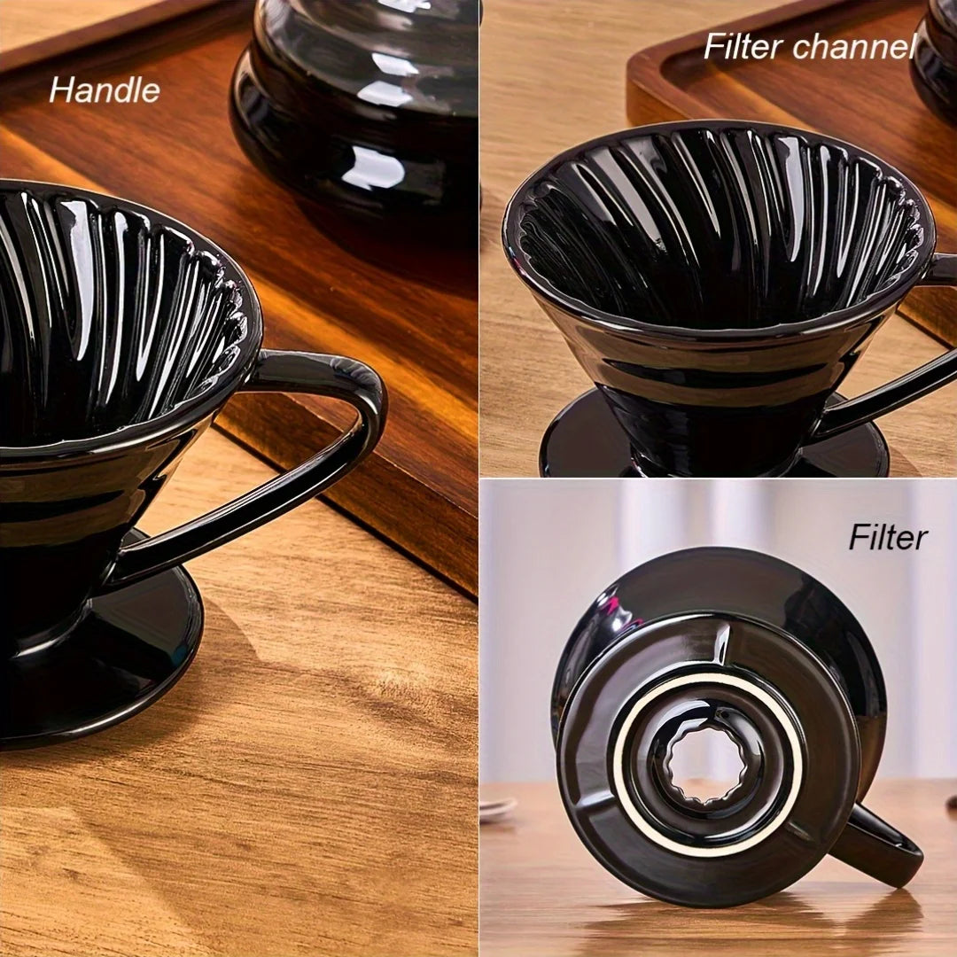 Set Dripper Céramique Conique + Filtre Inox